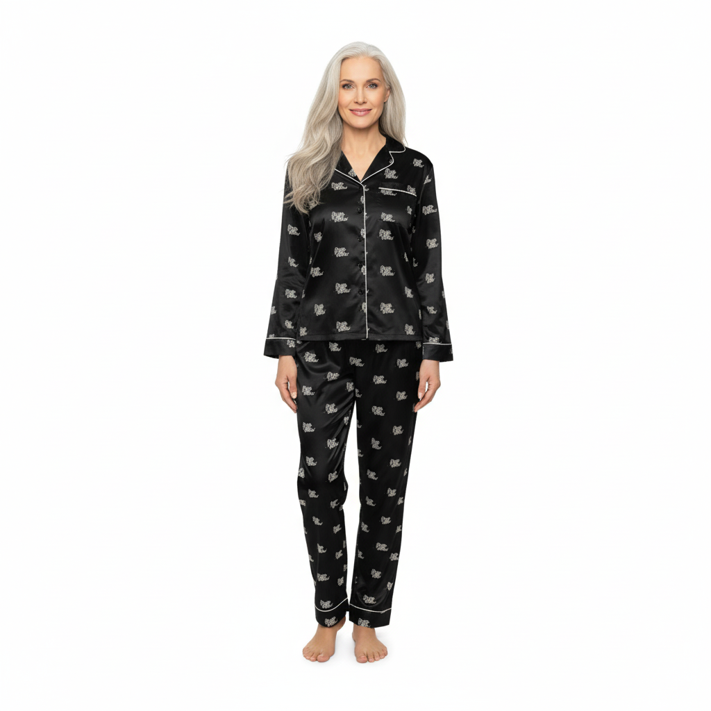 Gray Vibes Elegant Women's Satin Pajamas Set - Soft & Stylish Sleepwear Grayceful LLC