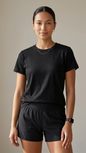 The Everyday Side-Slit Black Tee | 100% Soft-Touch Cotton Tinyloverclothing
