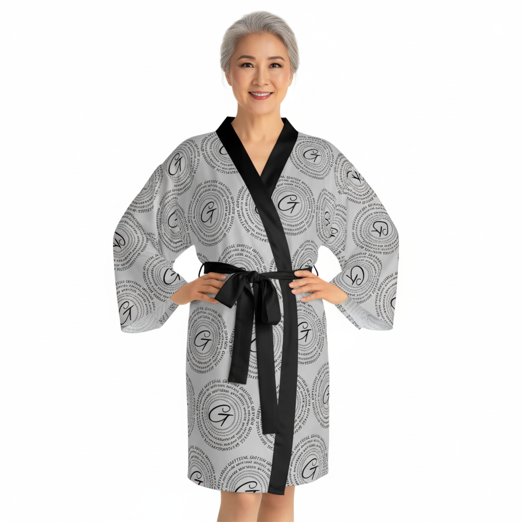 Long Sleeve Kimono Robe (AOP) circle Signature grayceful Grayceful LLC