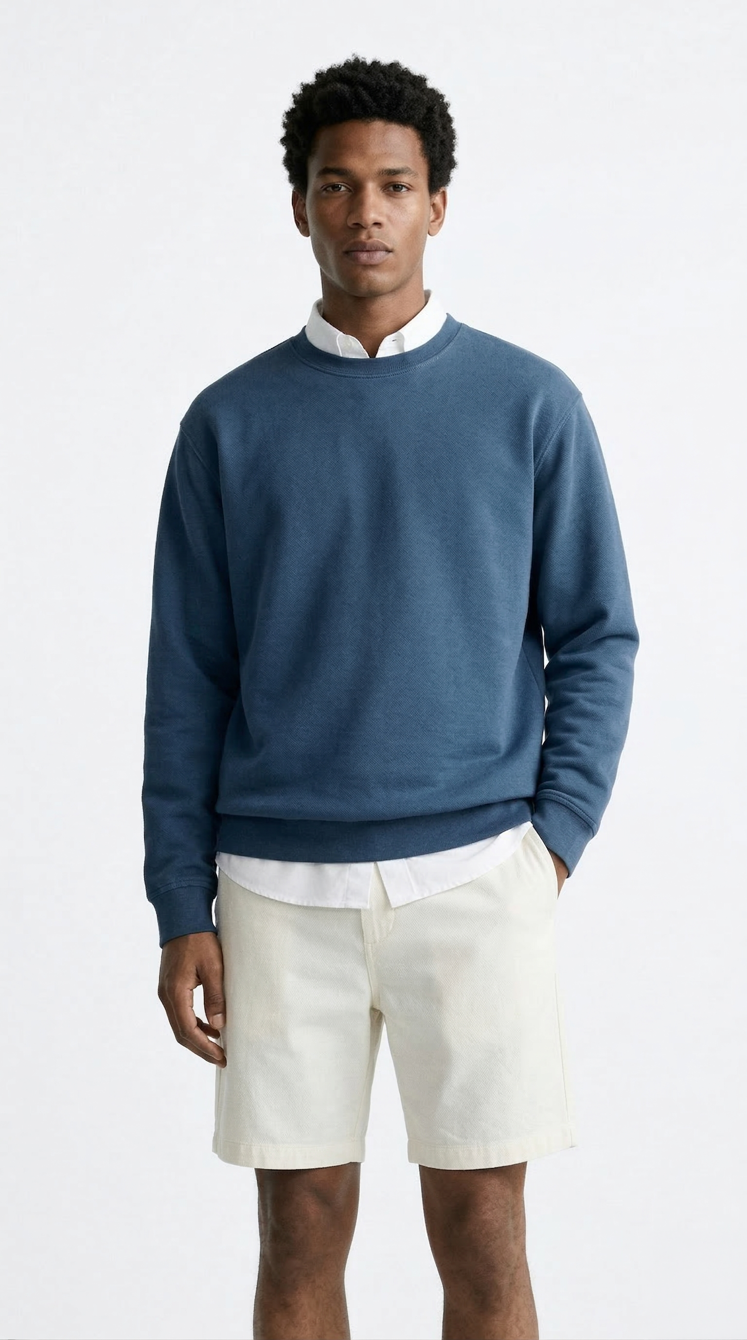 Men's Classic Cotton-Blend Crewneck Sweatshirt Tinyloverclothing