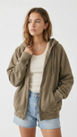Mojave Oversized Zip Hoodie - Moss Tinyloverclothing