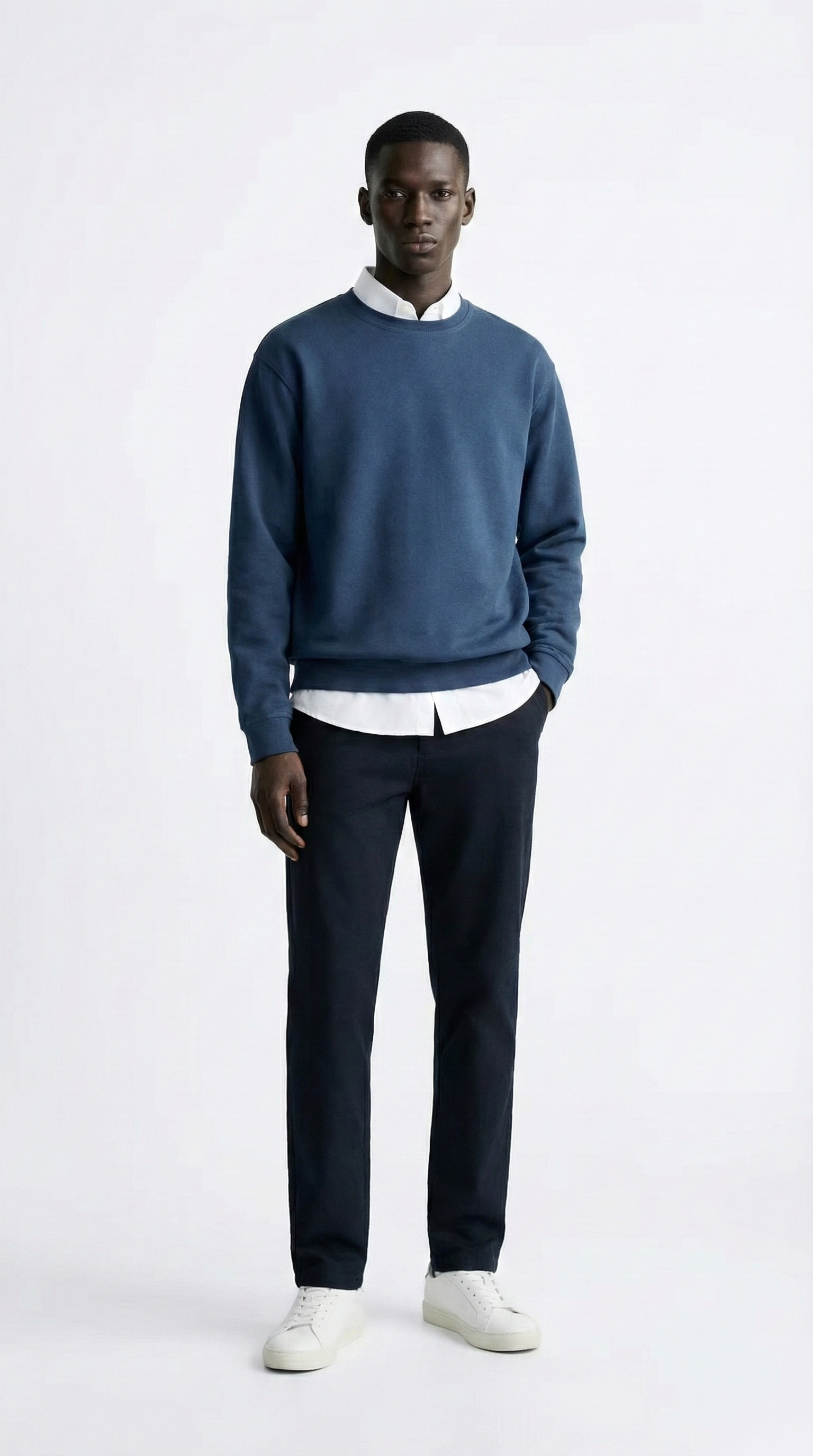 Men's Classic Cotton-Blend Crewneck Sweatshirt Tinyloverclothing
