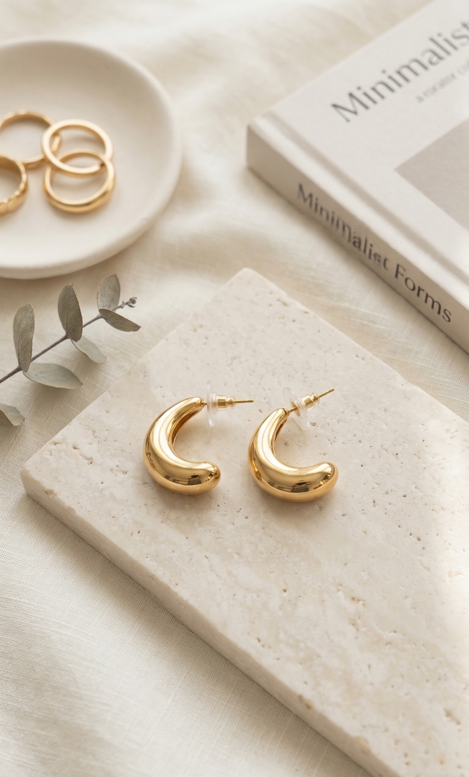 Minimalist Sculptural Gold-Tone Drop Earrings - ONLY 5 PAIRS LEFT! Tinyloverclothing