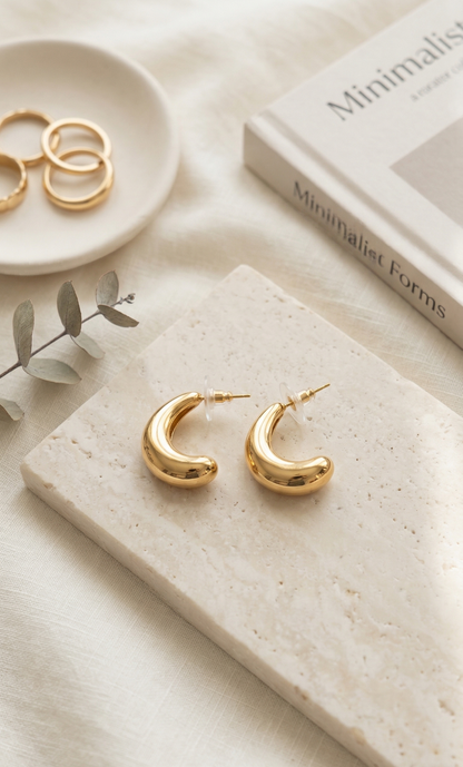 Minimalist Sculptural Gold-Tone Drop Earrings - ONLY 5 PAIRS LEFT! Tinyloverclothing