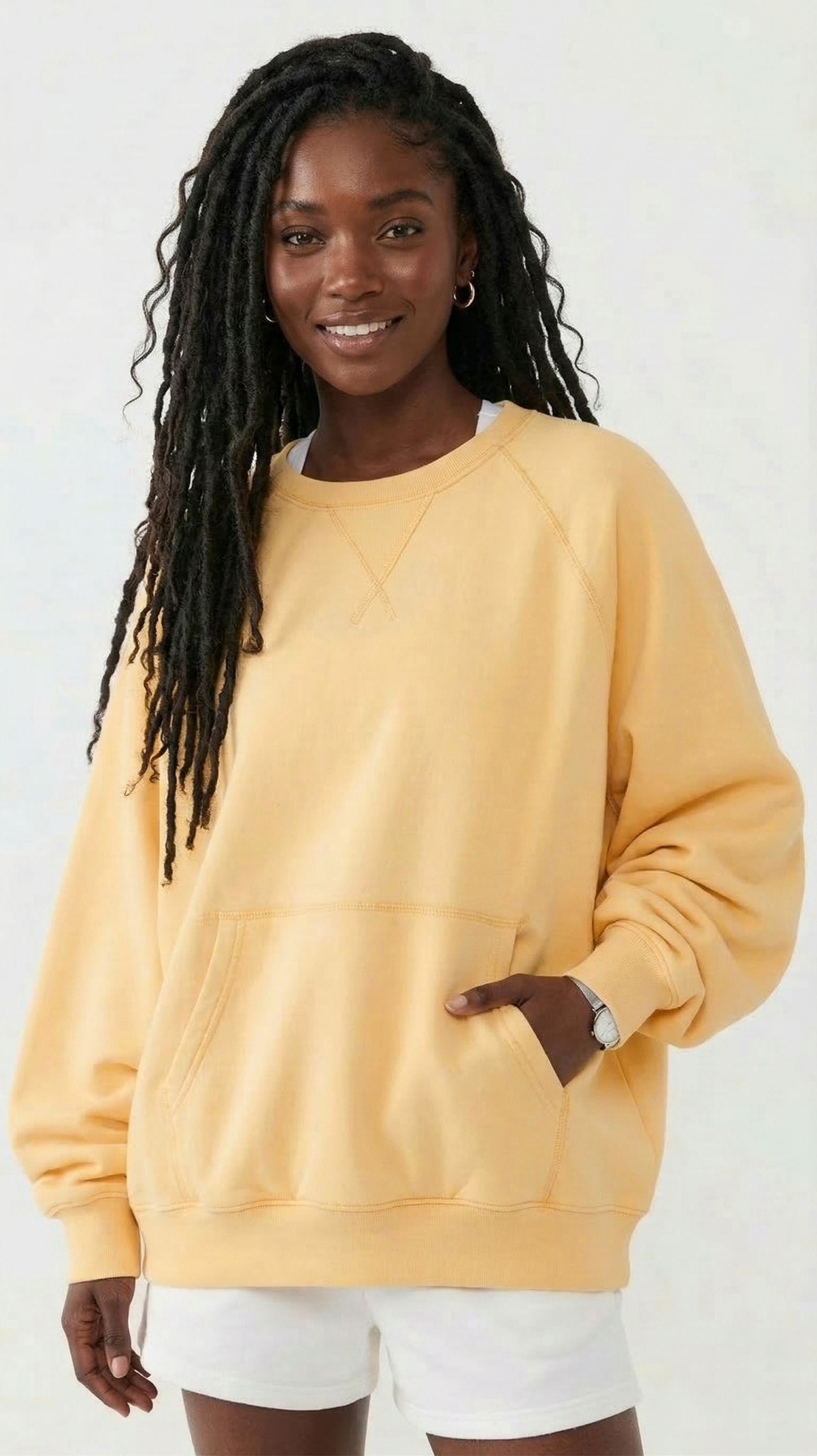 Butter Yellow Oversized Raglan Sweatshirt Tinyloverclothing