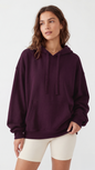 Unisex Deep Plum Oversized Cotton-Blend Hoodie Tinyloverclothing
