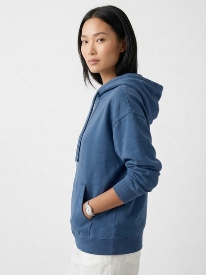 The Street Chic Oversized Hoodie in Denim Blue – Outdoor Essential Tinyloverclothing