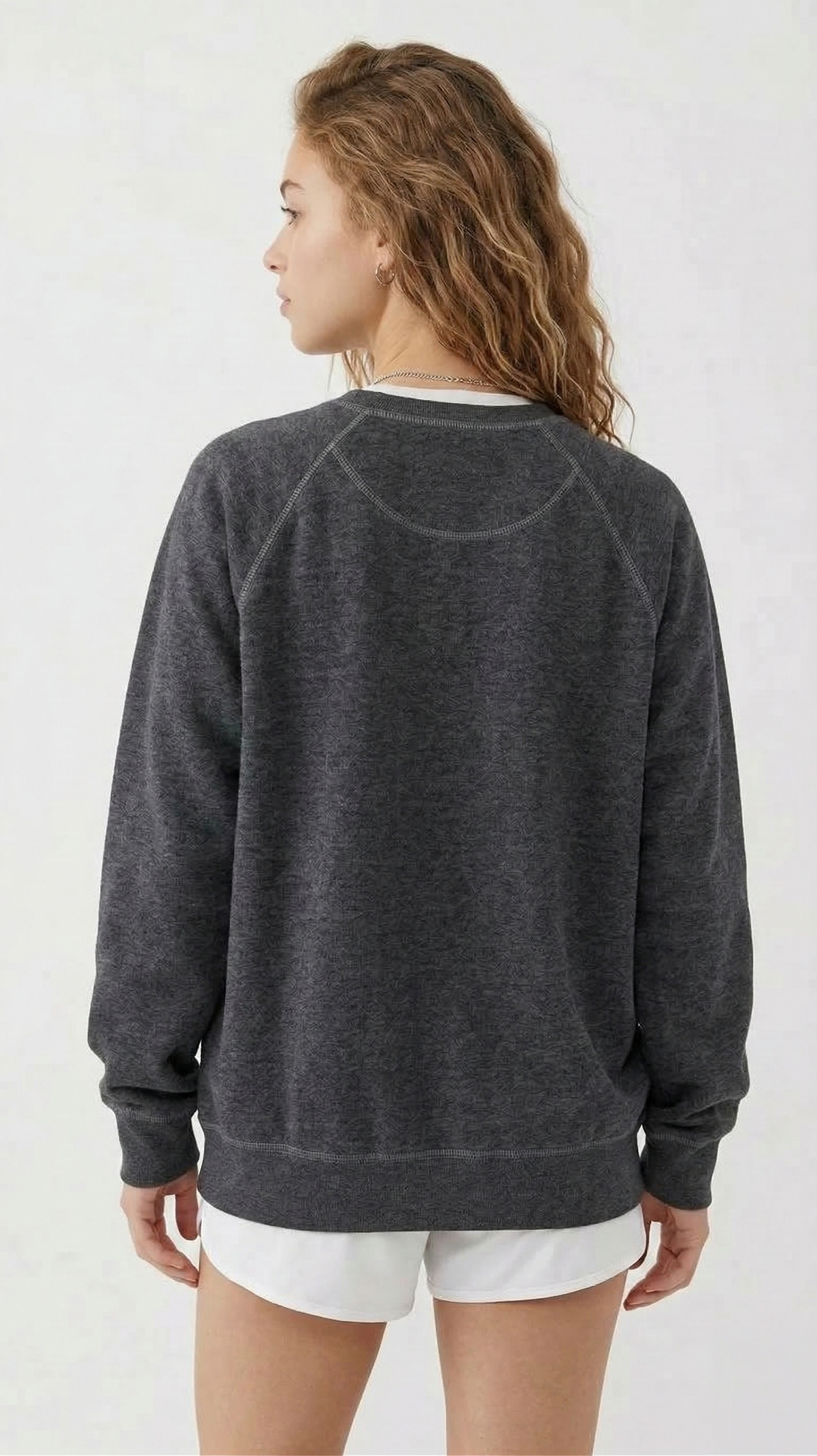 Oversized Raglan Pullover Sweatshirt – Dark Heather Grey Tinyloverclothing