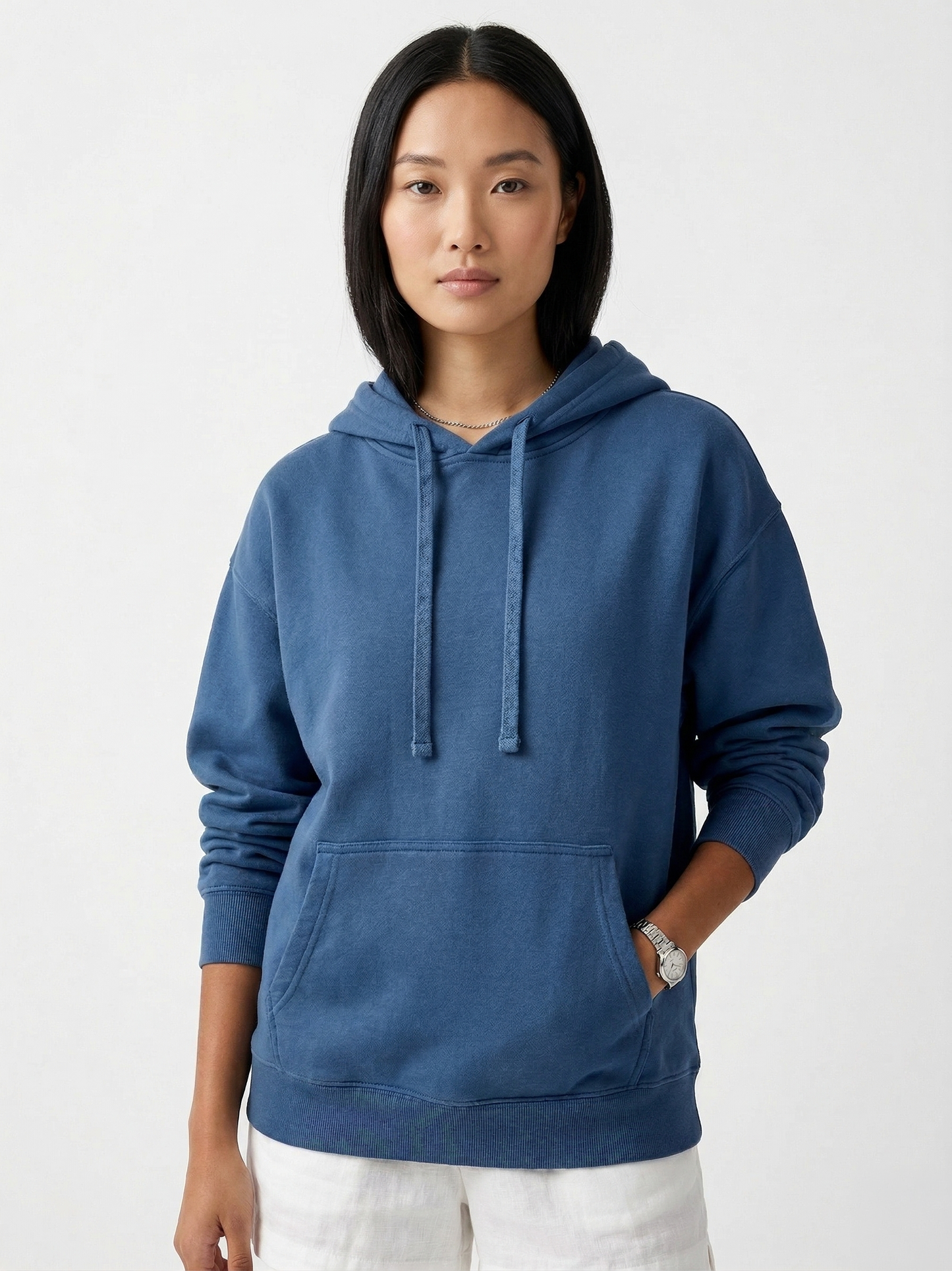 The Street Chic Oversized Hoodie in Denim Blue – Outdoor Essential Tinyloverclothing