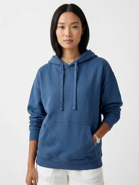 The Street Chic Oversized Hoodie in Denim Blue – Outdoor Essential Tinyloverclothing