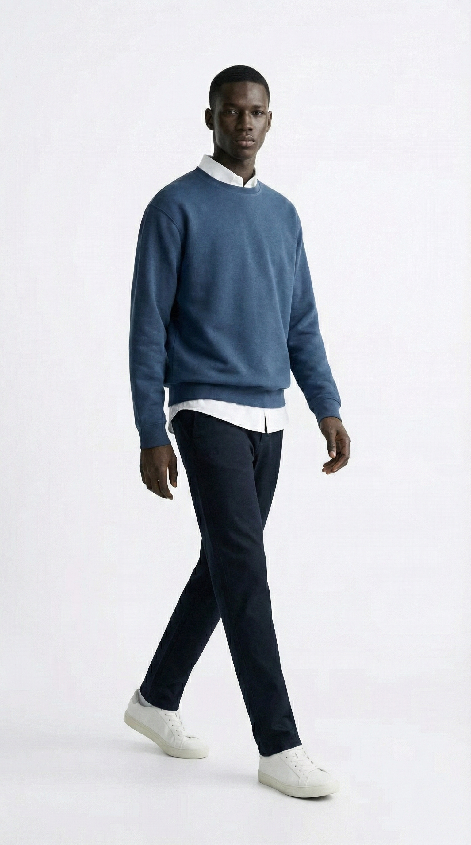 Men's Classic Cotton-Blend Crewneck Sweatshirt Tinyloverclothing