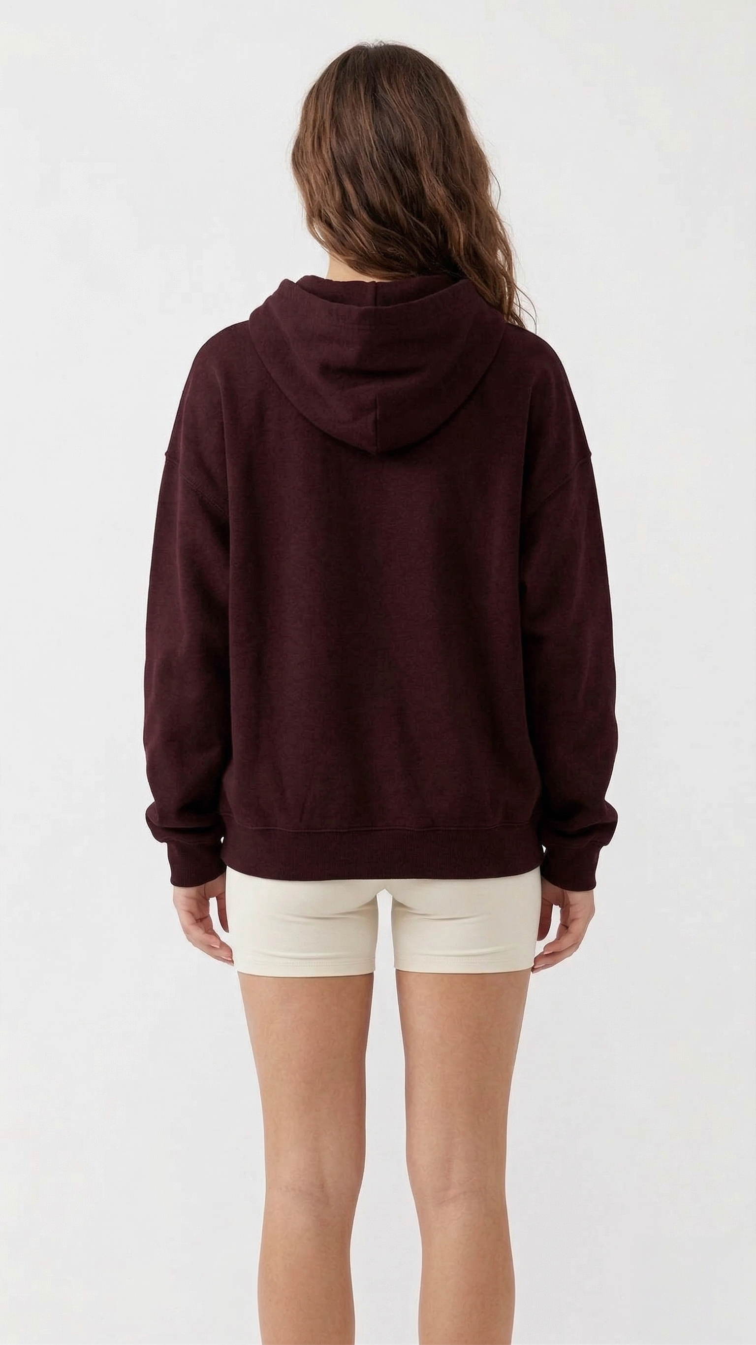 Unisex Deep Plum Oversized Cotton-Blend Hoodie Tinyloverclothing