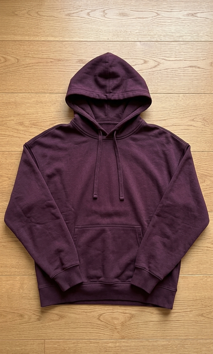 Unisex Deep Plum Oversized Cotton-Blend Hoodie Tinyloverclothing