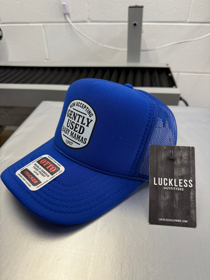 Now Accepting Gently Used Baby Mamas Trucker Hat Luckless Outfitters