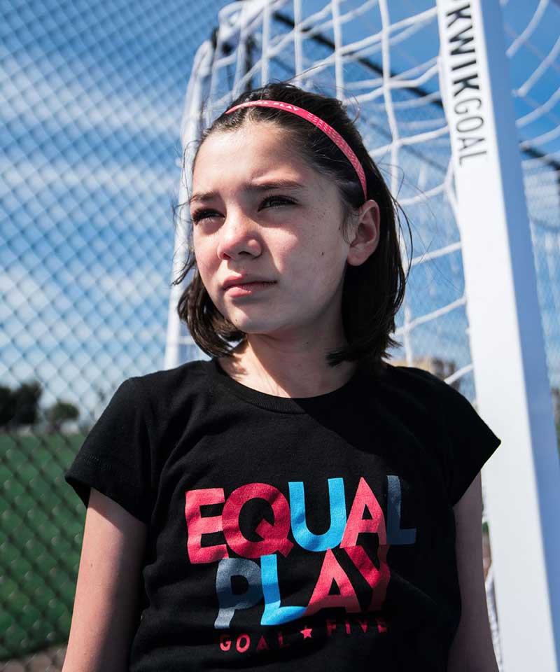 Equal Play Girls' Black T Shirt Goal Five