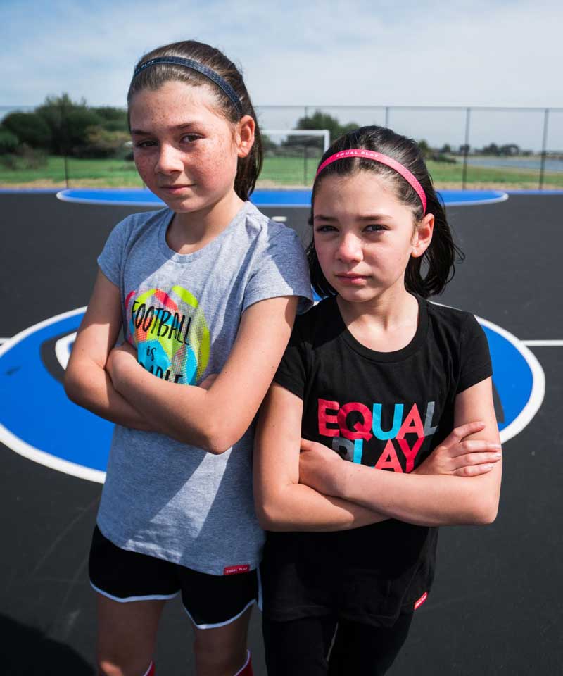 Equal Play Girls' Black T Shirt Goal Five