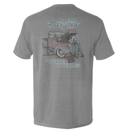 Backyards and Busted Knuckles Pocket Tee Shield Republic