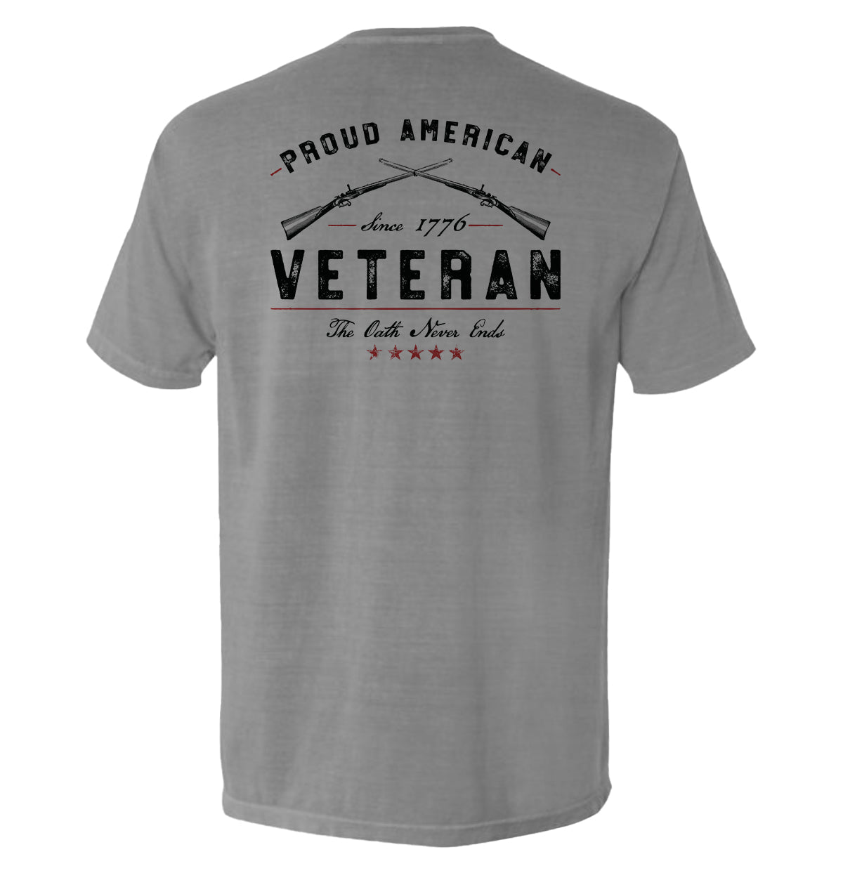 Proud American Veteran The Oath Never Ends Shield Republic