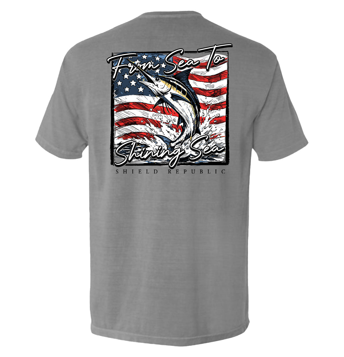 From Sea To Shining Sea Marlin (Back Print) Shield Republic