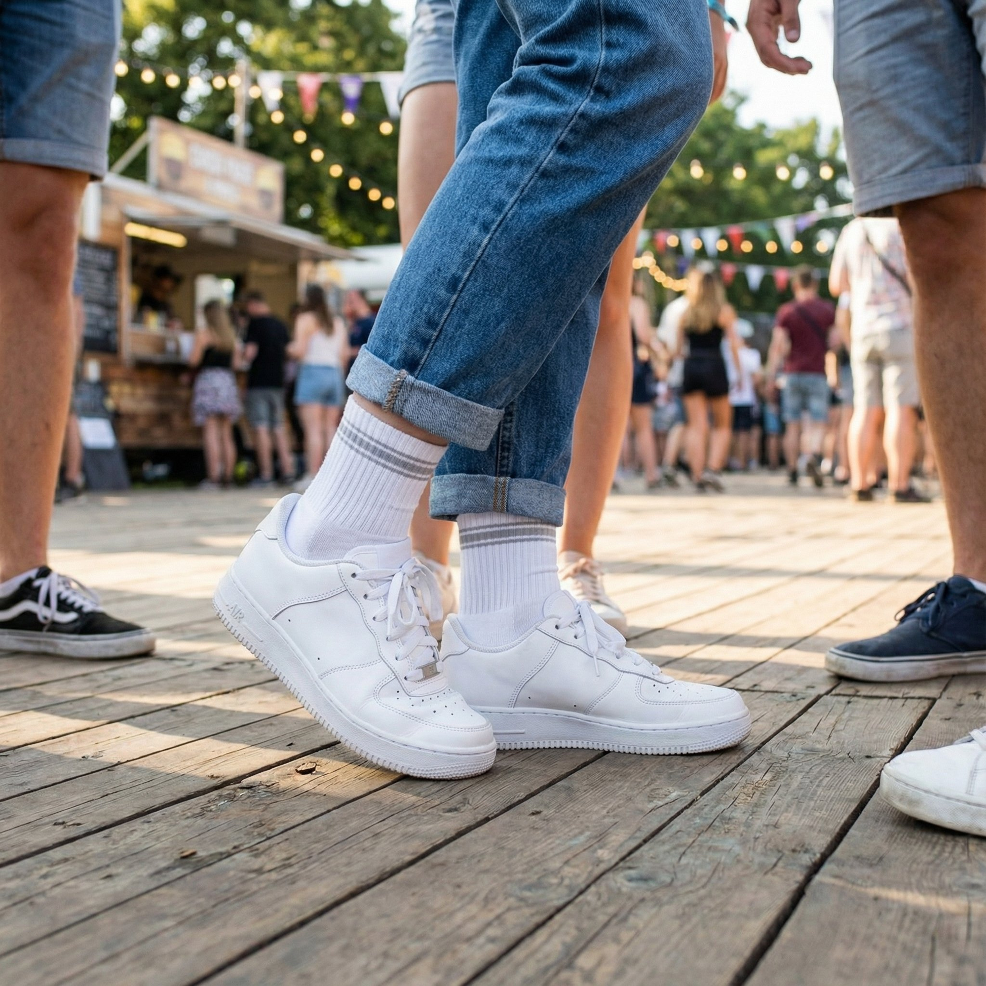 White/Grey Quarter Crew Women's Socks DeadSoxy