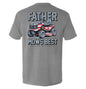 Father Mows Best Stars and Stripes Shield Republic