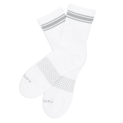 White/Grey Quarter Crew Women's Socks DeadSoxy