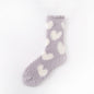 Grey/White Heart Fuzzy Socks Ivy + Cloth