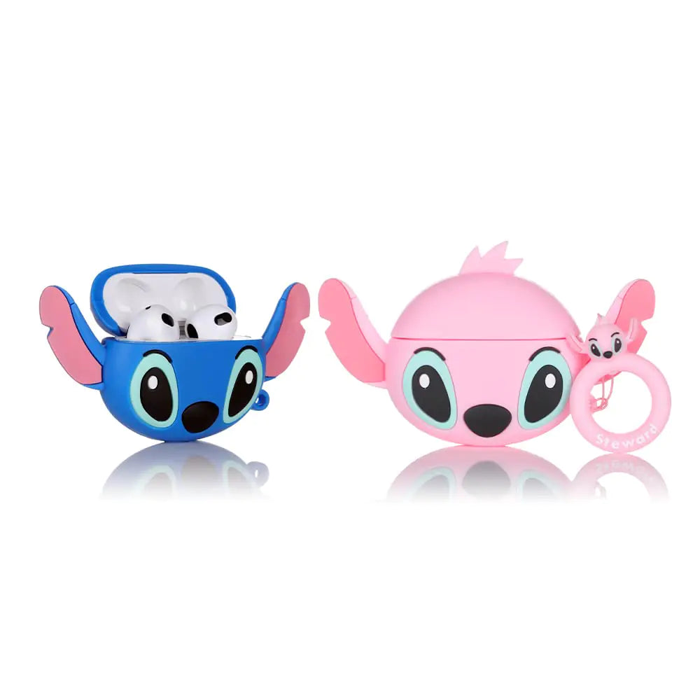 BGAANM Cute Air pods Silicone Cover with Keychain Cartoon Skin Design Headphones