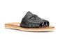 Huarache Peep-Toe Slides Black Bottomless Co.