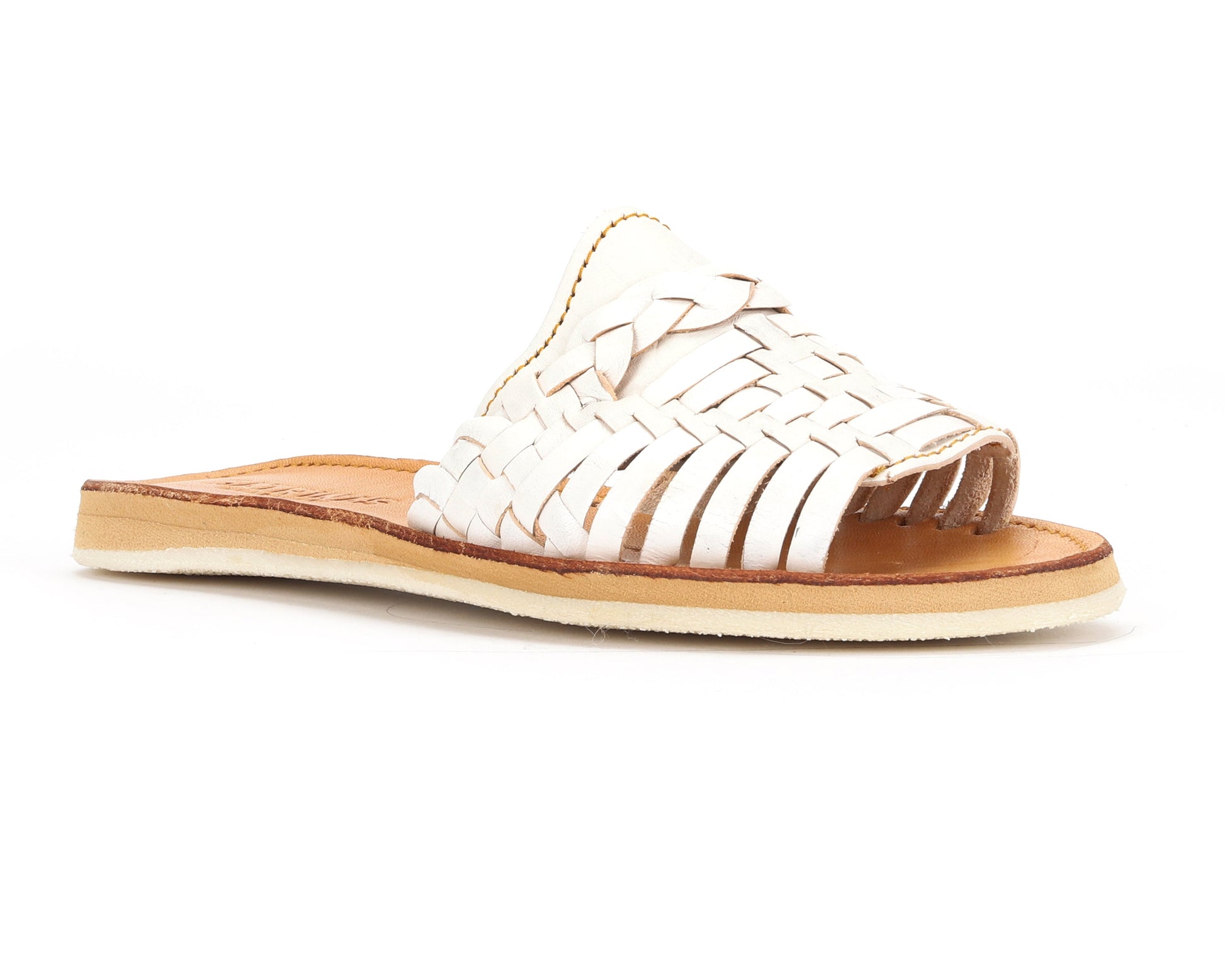 Huarache Peep-Toe Slides White Bottomless Co.