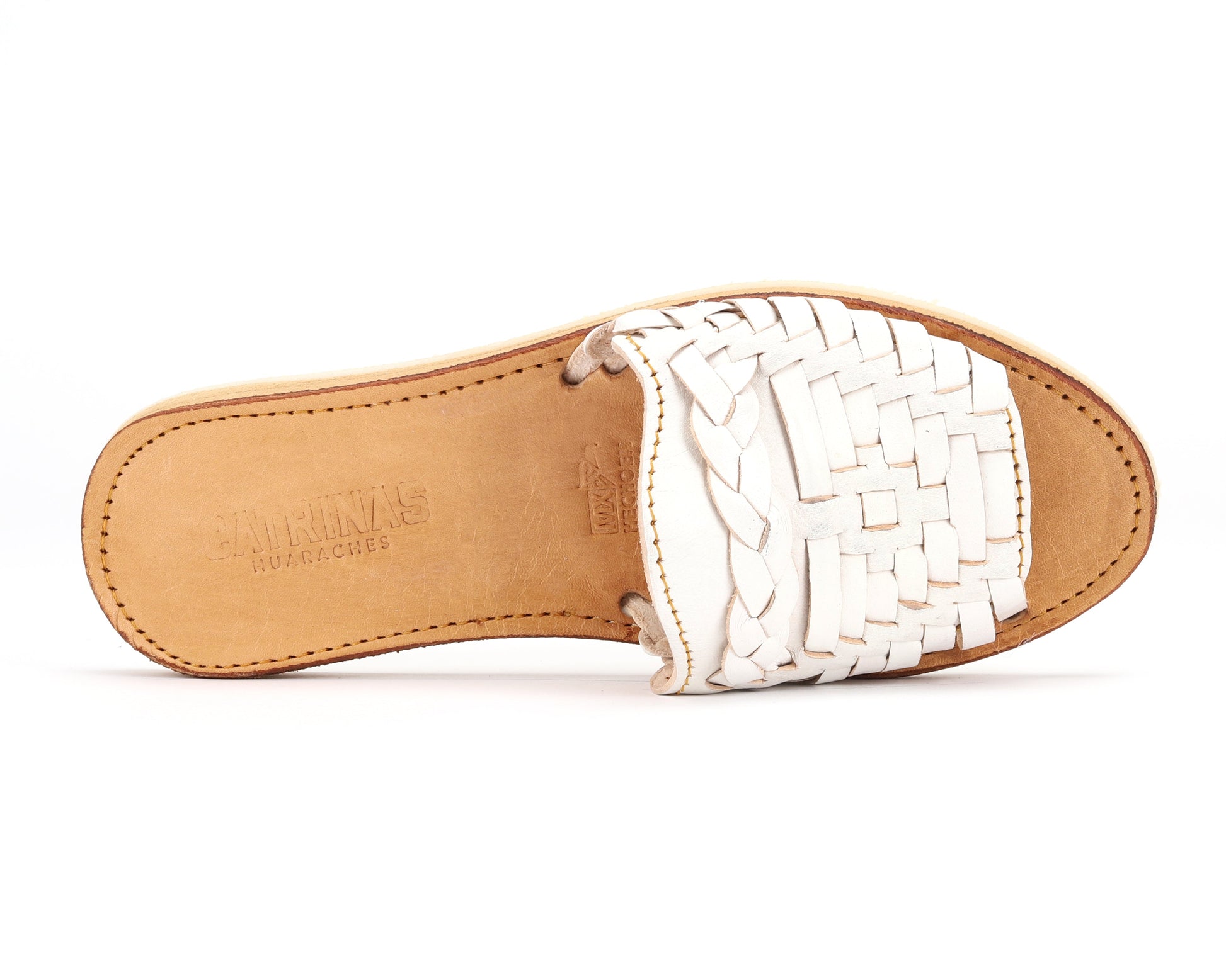 Huarache Peep-Toe Slides White Bottomless Co.