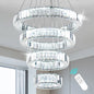 Dimmable with Remote LED Ceiling Light Fixture Modern Luxury 4-Ring Crystal Chandelier for Living Room Home Decor NovaCart