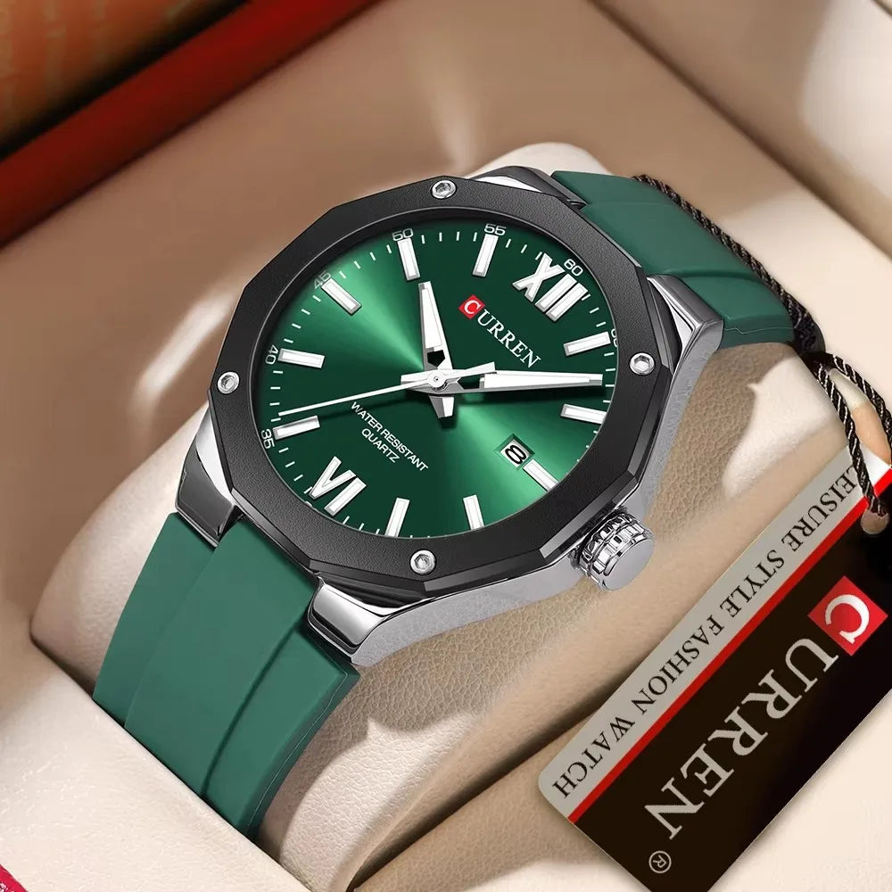 CURREN 8465 Brand Silicone Men Watches Big Dial Quartz Wristwatches Simple Watches Clock Reloj Hombre Male Casual Watch for Gift NovaCart