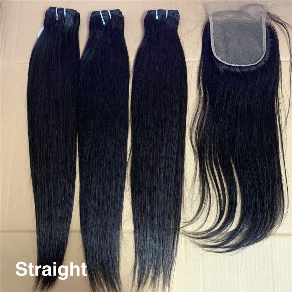 Wholesale Raw Cuticle Aligned Hair 100 Virgin Human Hair Mink Brazilian Hair Straight Bundles With Lace Frontal Closure NovaCart