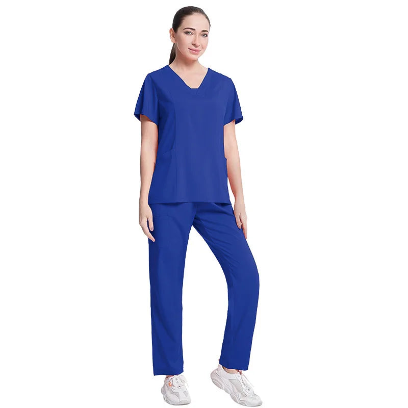 Fashionable Hospital Custom Nurse Uniform Embroidery Logo Colors Short Scrubs Jogger Straight Nurse Uniform Pants Sets NovaCart