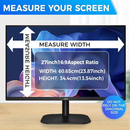 JEAPKA 27 Inch Frameless Monitor 16:9 Widescreen Privacy Screen Protector Hidden Design Magnetic Anti-Blue Light Shield NovaCart
