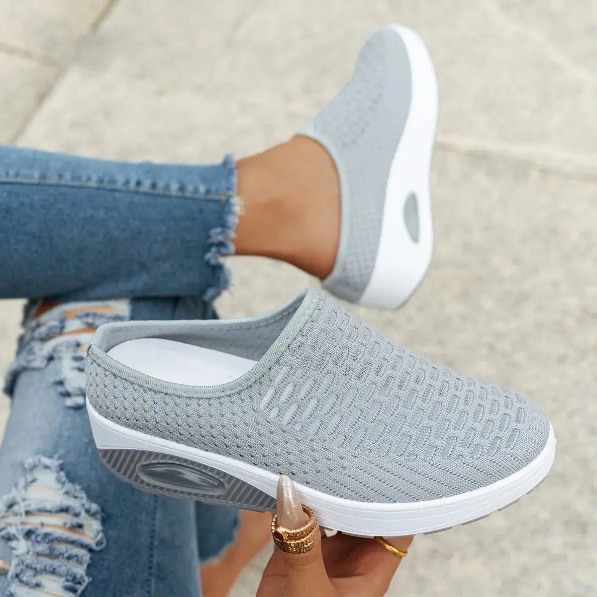 Women's Thick-Soled Half-Slip Slip-On Beach Air Cushion Shoes NovaCart