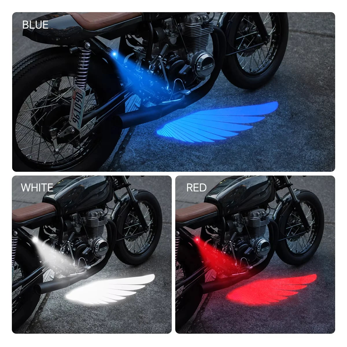 2Pcs Motorcycle Angel Wings Laser Lights 9-36V Universal Modified LED Decorative Welcome Wing Ambient Projection Light NovaCart