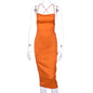 neon satin lace up 2022 summer women bodycon long midi dress sleeveless backless elegant party