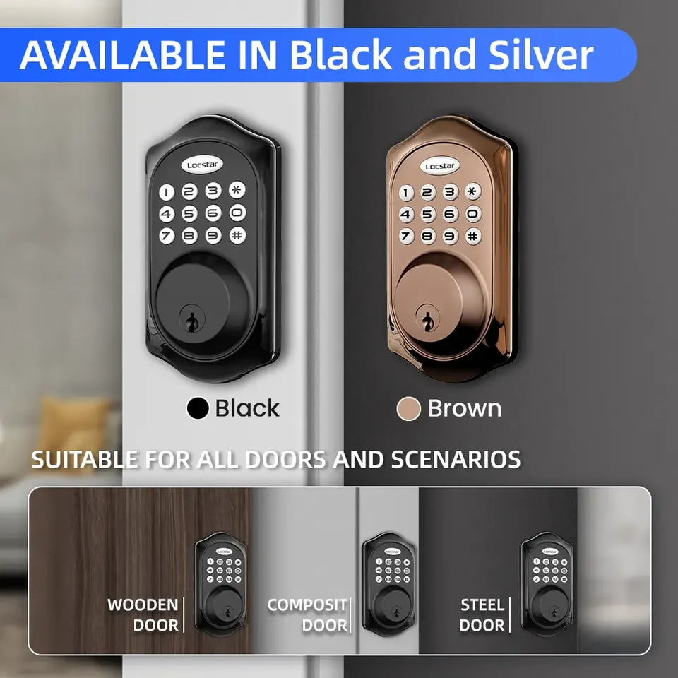 American Standard High Security Digital Smart Lock Self-Locking Keyless Entry Electric Keypad Front Door Deadbolt Cloud Data NovaCart