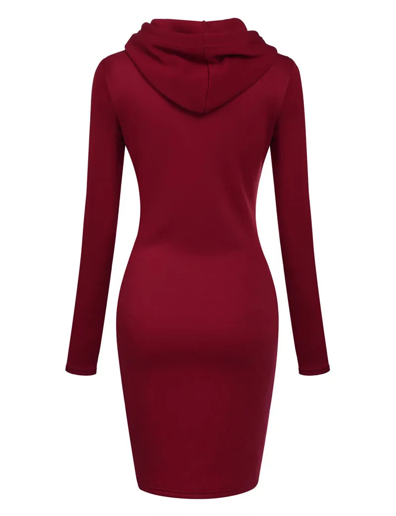Ladies Dress Autumn Women Hooded Dresses Hoodies Women Sweatshirts Women Hoodies Dress Tops Ladies Clothing NovaCart