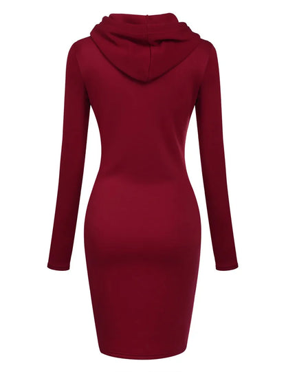 Ladies Dress Autumn Women Hooded Dresses Hoodies Women Sweatshirts Women Hoodies Dress Tops Ladies Clothing NovaCart