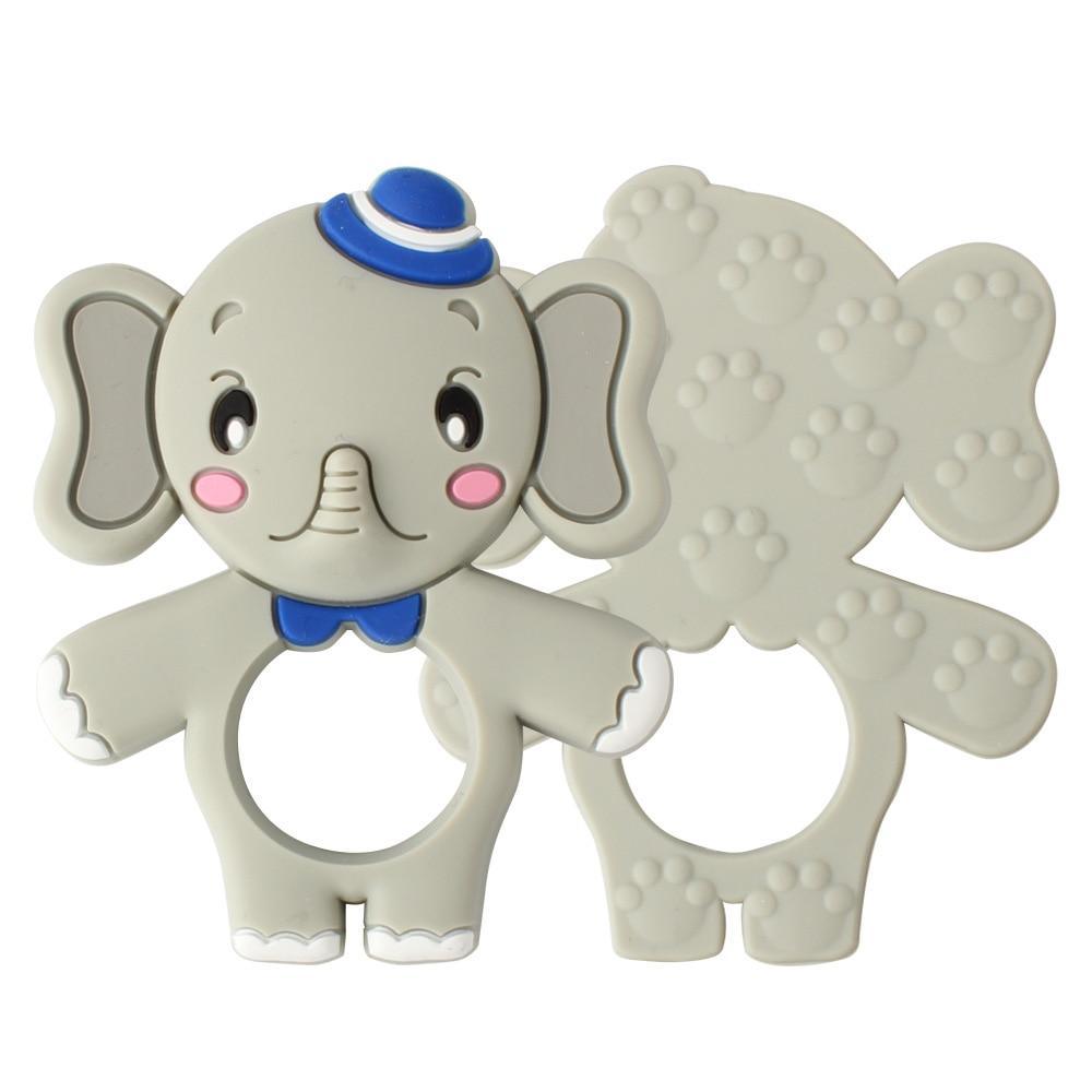 2pcs Cartoon Baby Teether Animal Silicone Teether Raccoon Elephant Koala Giraffe  Baby Teething Toys Accessories Perfect Toy For Kids Stevvex