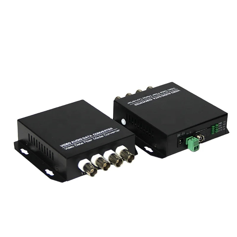 Fiber Optic Video Converter CCTV SM Single Fiber 4 Channel RS485 Return Data NovaCart