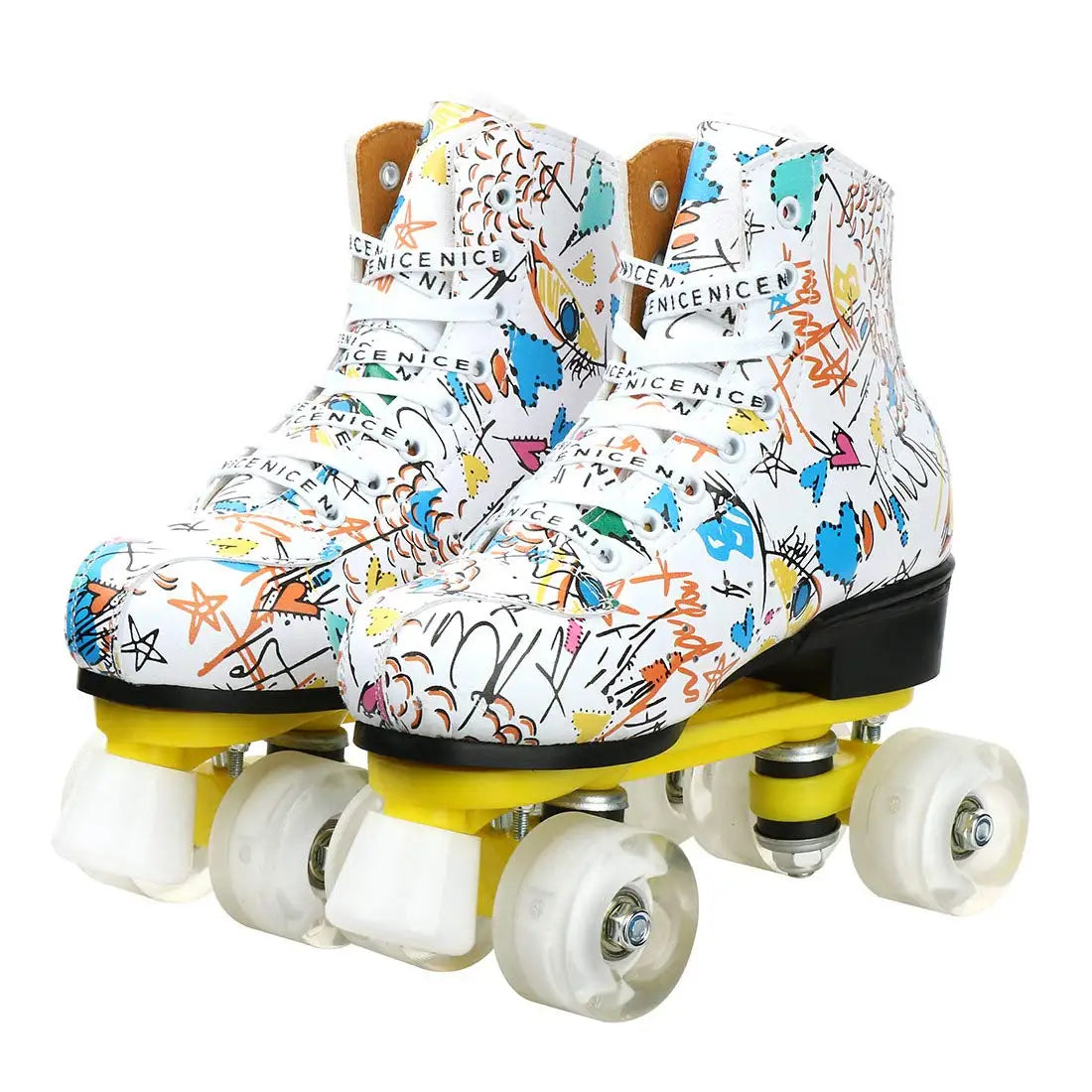 TopSupply New Design High-top for Adult Unisex Indoor and Outdoor Skating Four Light up Wheels Roller Skates With Shoes Bag NovaCart