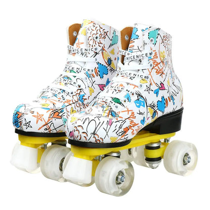 TopSupply New Design High-top for Adult Unisex Indoor and Outdoor Skating Four Light up Wheels Roller Skates With Shoes Bag NovaCart