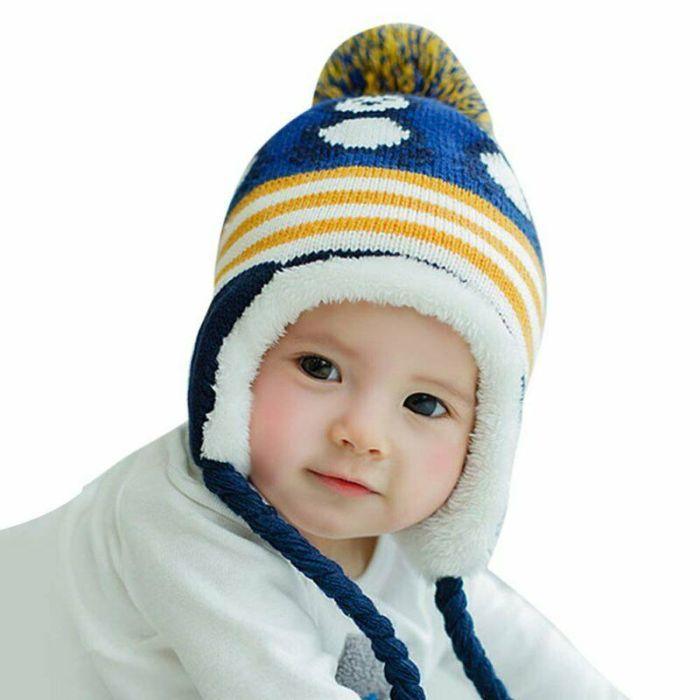 Modern New Baby Boys and Girls Winter Warm Knitted Crochet Ear flap Beanie Wool Cute Penguin Cap For Kids Stevvex