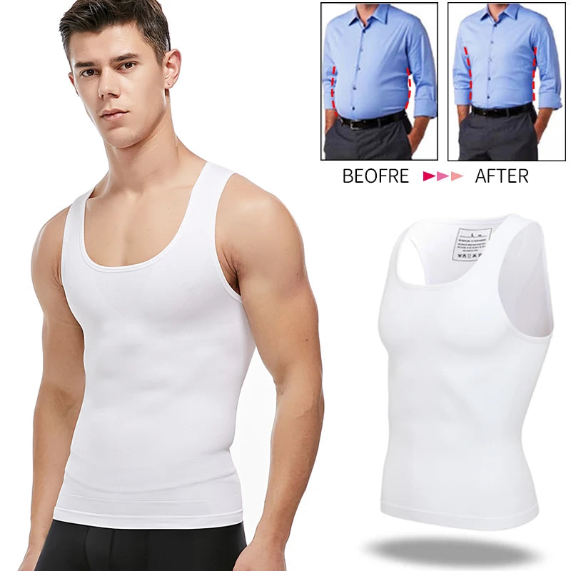 Mens Slimming Body Shaper Chest Compression Shirts Tummy Control Shapewear Gynecomastia Abdomen Slim Vest Waist Trainer Corset NovaCart