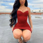 Solid Women Strap Mini Dress Bodycon Sexy Streetwear Clothes Basic Slim Fashion Casual