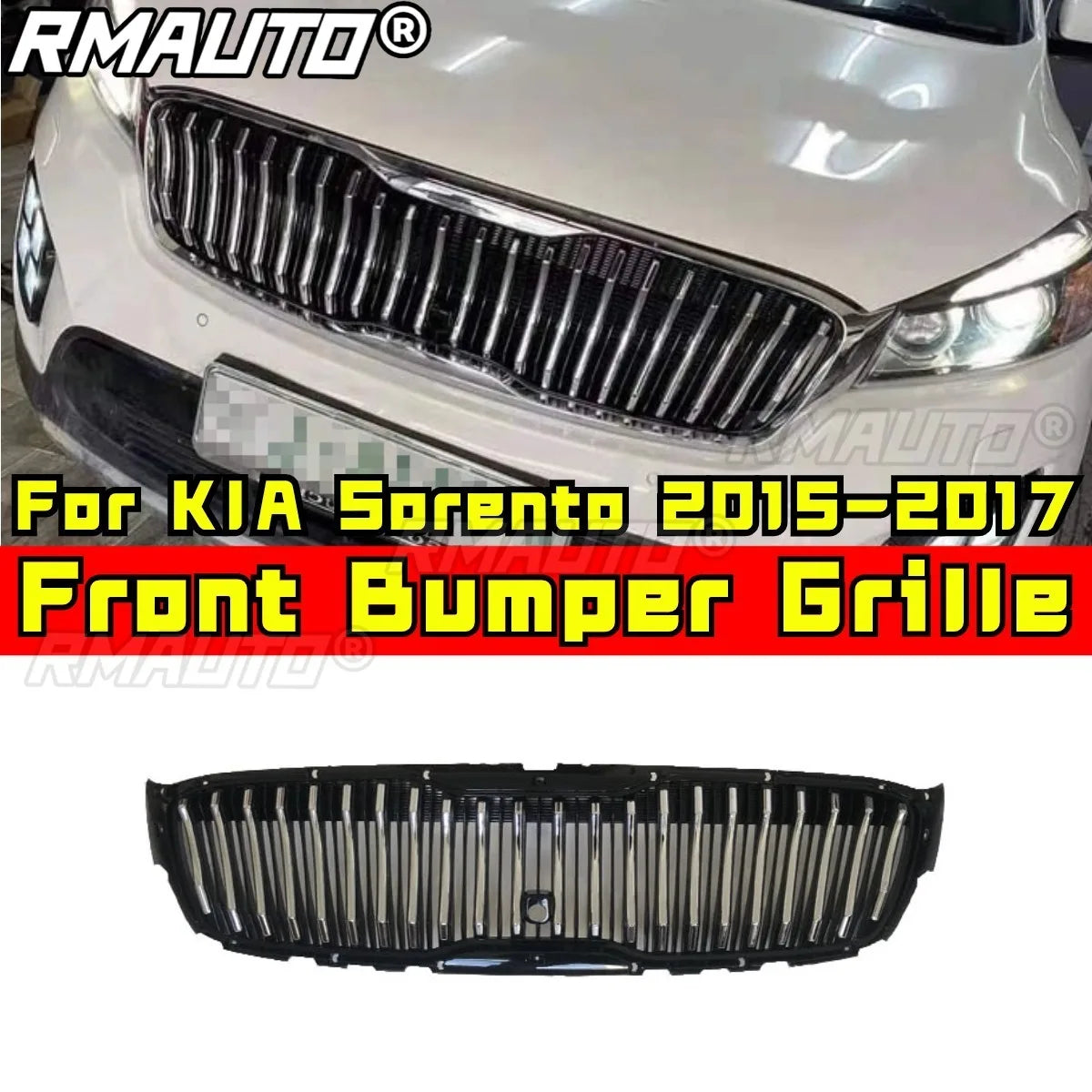 Car Bumper Grill Racing Grills Front Bumper Grille Exterior Part Front Bumper Grill for KIA Sorento 2015-2017 Car Accessories NovaCart